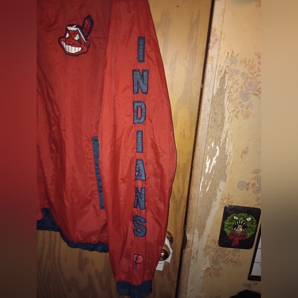 Cleveland Indians Pro Player Windbreaker Jacket Mens Large Chief Wahoo Vintage - Picture 8 of 16